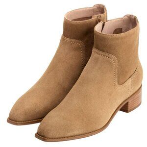 Cole Haan Grand 360 Tan Suede Ankle Booties Western Stitch Detail Size 6 NWT